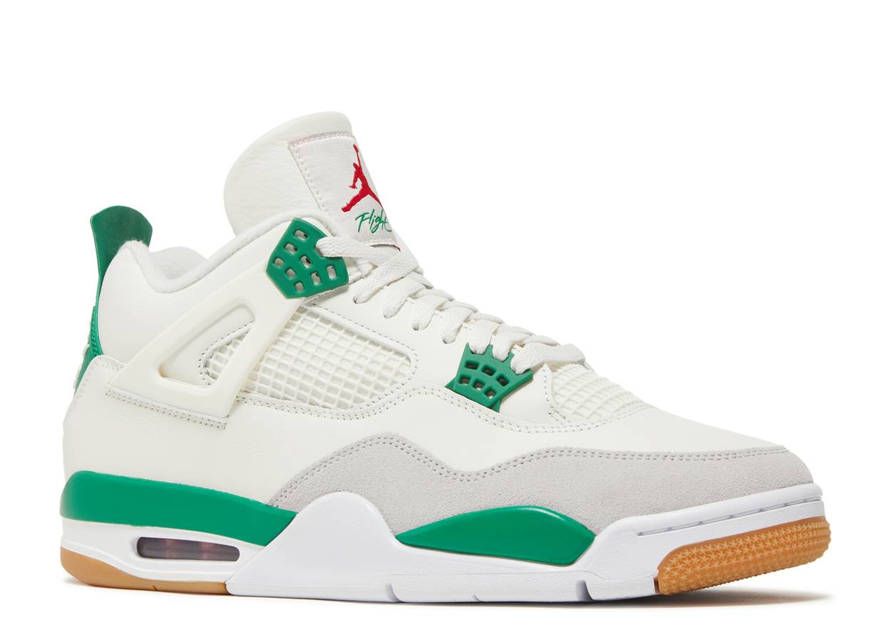 White and green jordan hot sale 4s