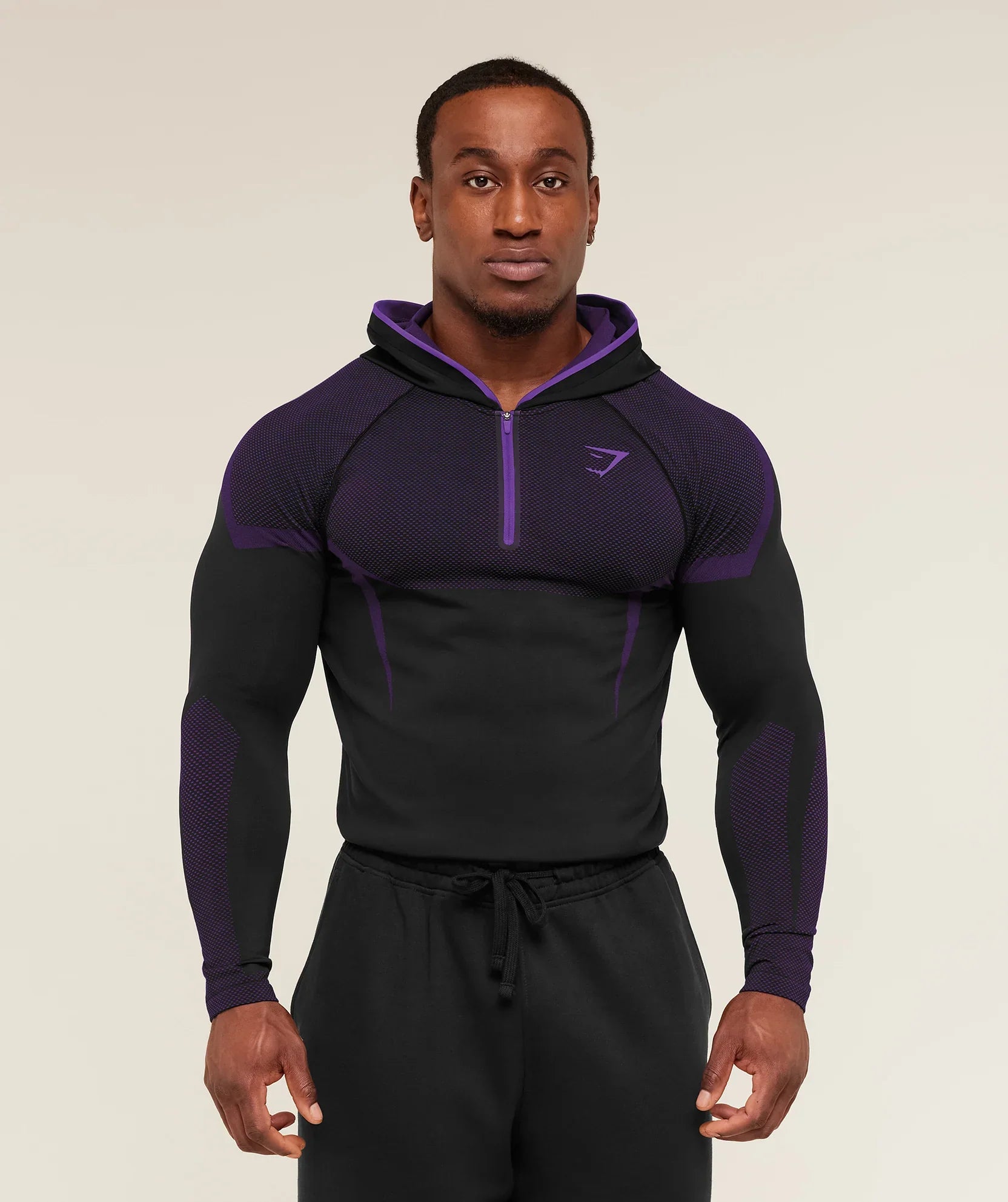 GymShark Onyx 5.0 Seamless Hoodie Purple/Black