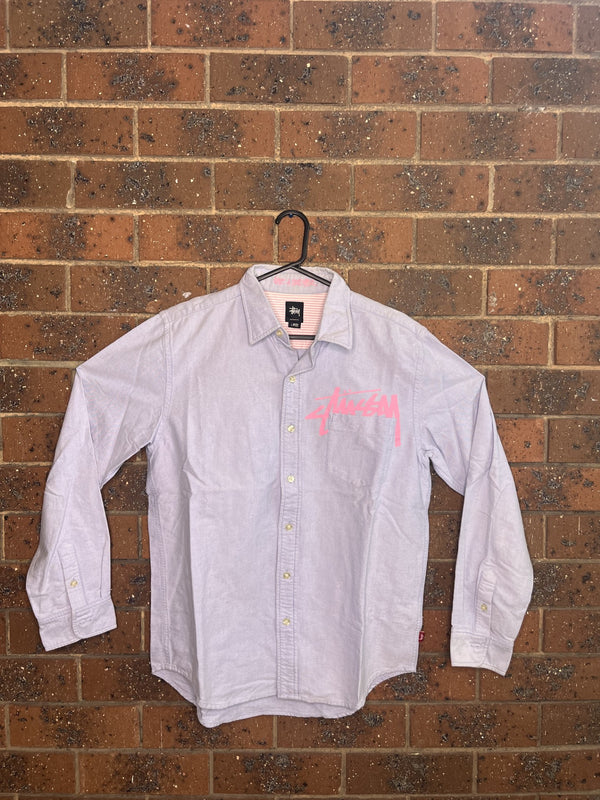 Vintage Y2K Stussy Button Up Long Sleeve Shirt (L)